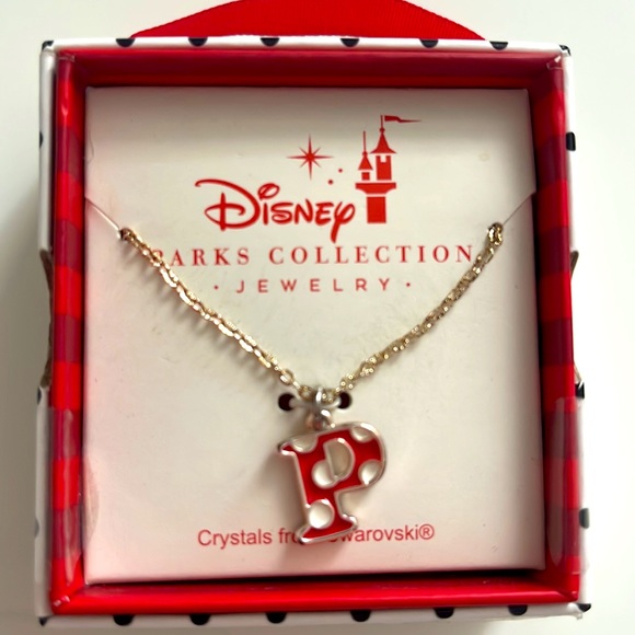 Disney Parks Dots & Dashes collection Metal Letter P Necklace - Picture 3 of 3